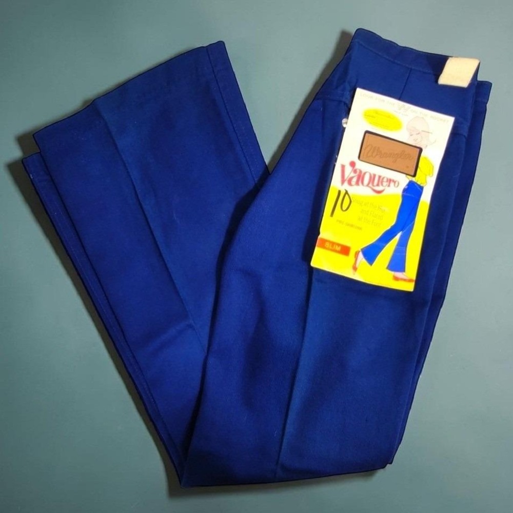 VTG 70s Deadstock Wrangler Vaquero Misses 9/10 Slim Blue NWT Flare High Rise